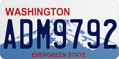 WA license plate ADM9792