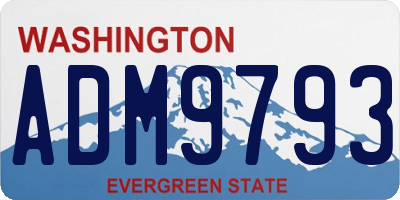 WA license plate ADM9793