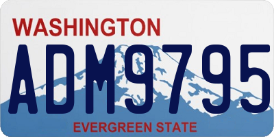 WA license plate ADM9795