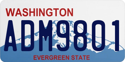 WA license plate ADM9801