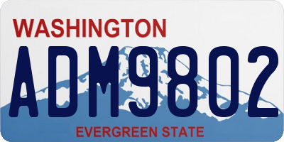 WA license plate ADM9802