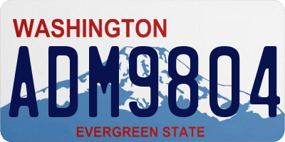 WA license plate ADM9804