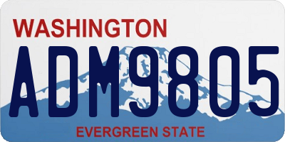 WA license plate ADM9805