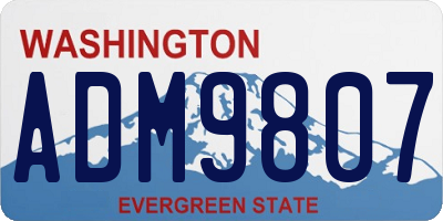 WA license plate ADM9807