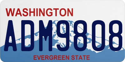 WA license plate ADM9808