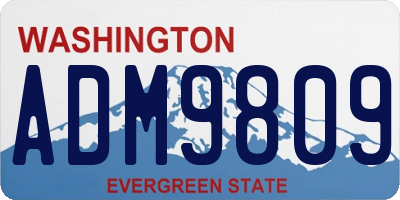 WA license plate ADM9809