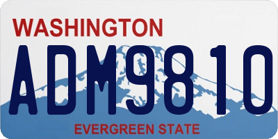 WA license plate ADM9810
