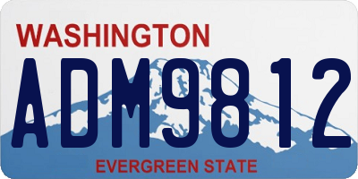 WA license plate ADM9812