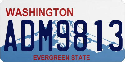 WA license plate ADM9813