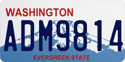 WA license plate ADM9814