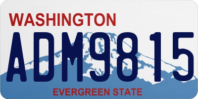 WA license plate ADM9815