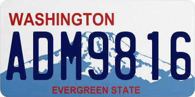 WA license plate ADM9816