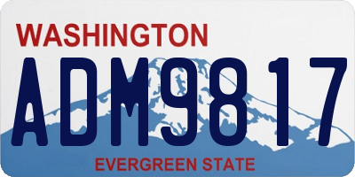 WA license plate ADM9817