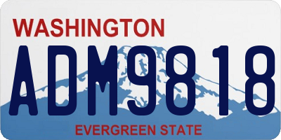 WA license plate ADM9818