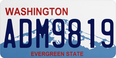 WA license plate ADM9819