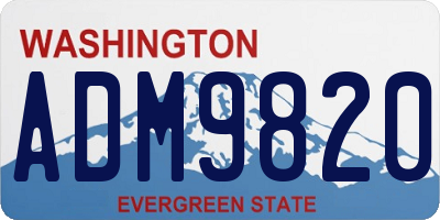 WA license plate ADM9820