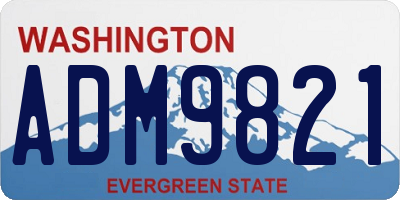 WA license plate ADM9821