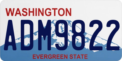 WA license plate ADM9822
