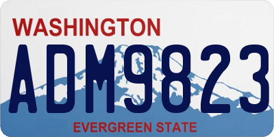 WA license plate ADM9823
