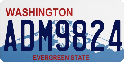 WA license plate ADM9824