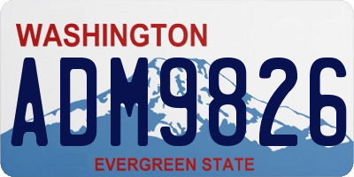 WA license plate ADM9826