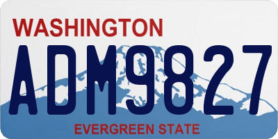 WA license plate ADM9827