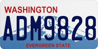 WA license plate ADM9828