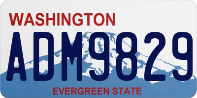 WA license plate ADM9829