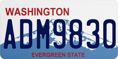 WA license plate ADM9830