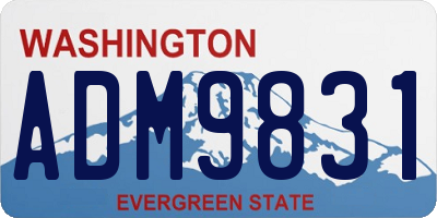 WA license plate ADM9831