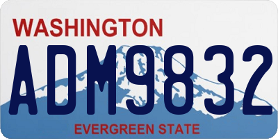 WA license plate ADM9832