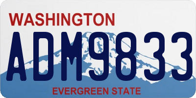 WA license plate ADM9833