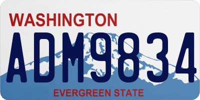 WA license plate ADM9834