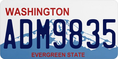 WA license plate ADM9835