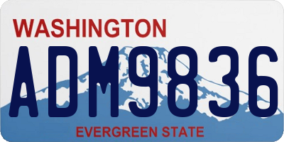 WA license plate ADM9836
