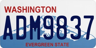 WA license plate ADM9837