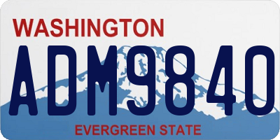 WA license plate ADM9840