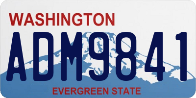 WA license plate ADM9841