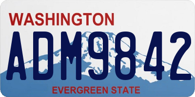 WA license plate ADM9842