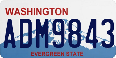 WA license plate ADM9843