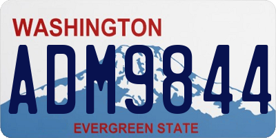 WA license plate ADM9844