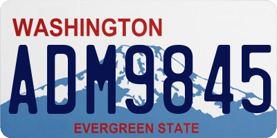 WA license plate ADM9845