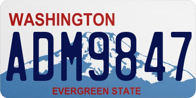 WA license plate ADM9847