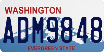 WA license plate ADM9848