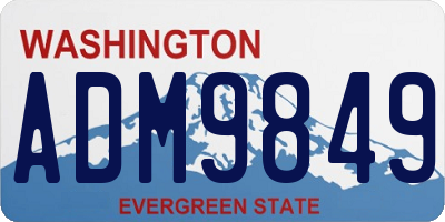 WA license plate ADM9849