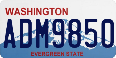 WA license plate ADM9850
