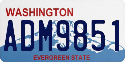 WA license plate ADM9851
