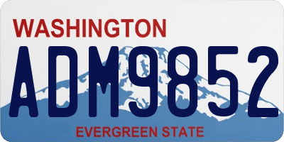 WA license plate ADM9852