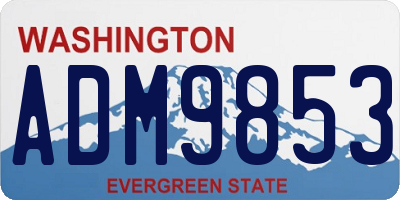WA license plate ADM9853