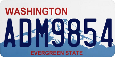 WA license plate ADM9854